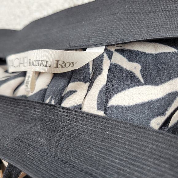 RACHEL Rachel Roy Strapless Bird Print Dress‎ Womens M Black Cream - Picture 10 of 12